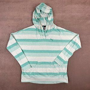 PUMA Hoodie WOMENS Light Green Sage White Lightweight Baggy SIZE Small